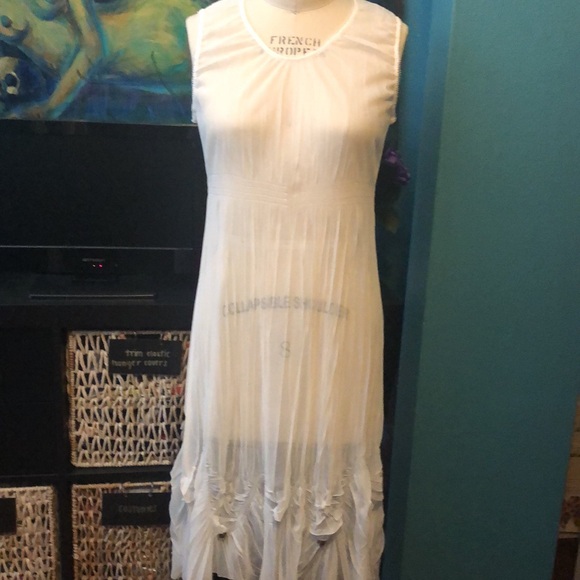Cream sheer tank sheath slip dress from Paris. Super Unique - Picture 7 of 10